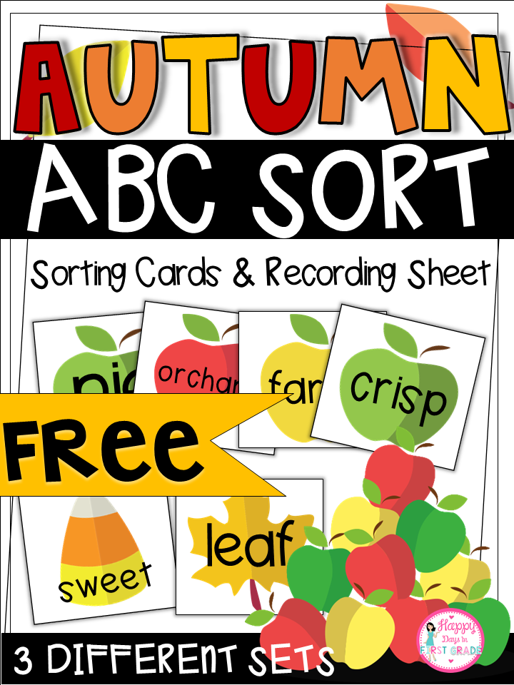 Apples, Pumpkins, and Autumn ABC Sort FREEBIE