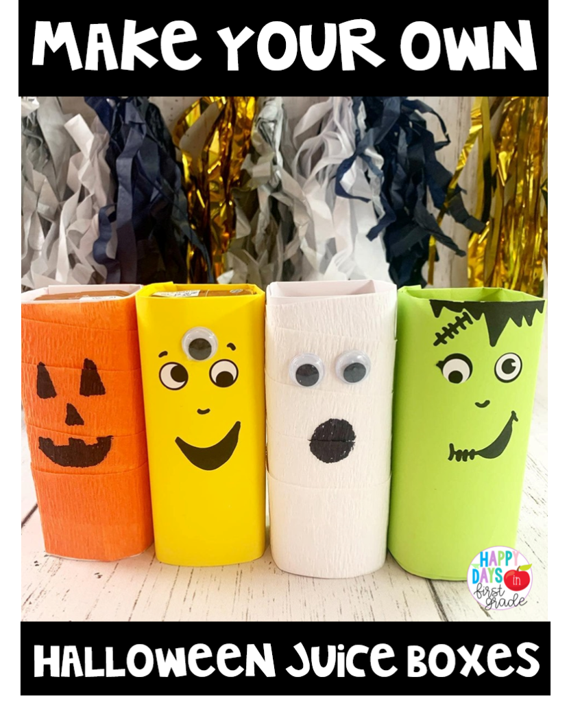 Halloween Juice Boxes DIY  Happy Days in First Grade
