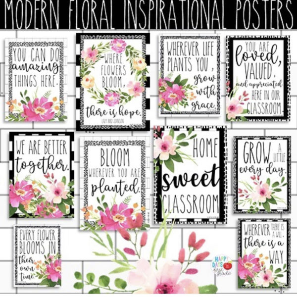 Modern Floral Inspirational Posters