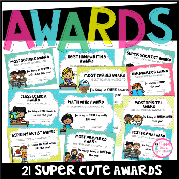 End of the Year Awards {21 Super Cute Awards}